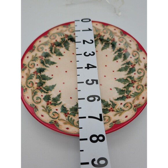 Cypress Home Holly Salad Plate Winter Christmas - Picture 5 of 5